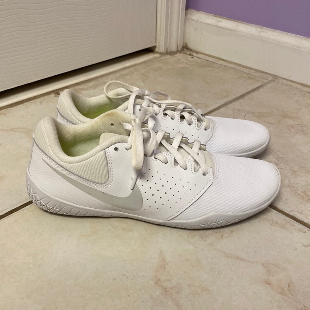 White Nike sideline cheer shoes